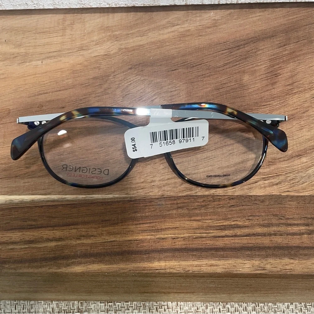 Designer Look WT VIC Pippa Blue Tortoise Square Semi Cat FRAMES 51-15-135 (NWT)